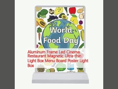 Aluminiumrahmen Led Kino Restaurant Magnetische Ultra-dünne Lichtscheibe Menübrett Poster Lichtscheibe