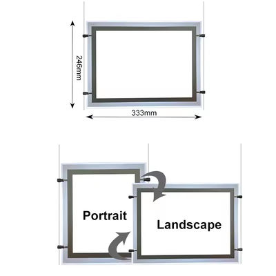 kaufen Snap Frame Kristalllichtbox A4 Größe Kristallfenster Anzeige Hängende Lichtbox Online-Herstellung