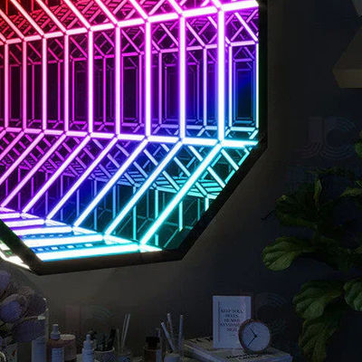 kaufen 220V 3D Glas Neon Spiegel Zeichen Mit Neon Tube Party Led Neon Streifen Multikolor Online-Herstellung