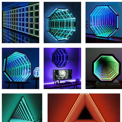 kaufen 50000 Stunden Lebenserwartung Spiegel Neonzeichen Oktagon Infinity LED Neonlicht Online-Herstellung