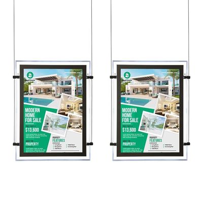 Wasserdichte Immobilien-Hintergrundbeleuchtung Plakat Werbung Hängende schlanke Foto Foto Led-Lichtbox