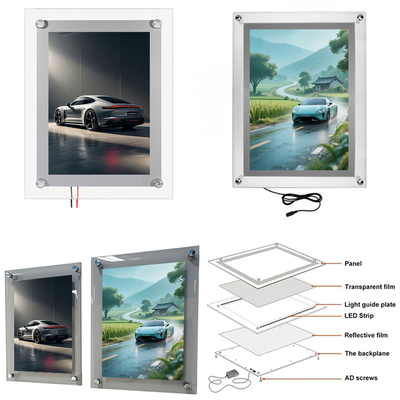 Dauerhafte Glas-LED-Lichttasche für Innen-Außenwerbung